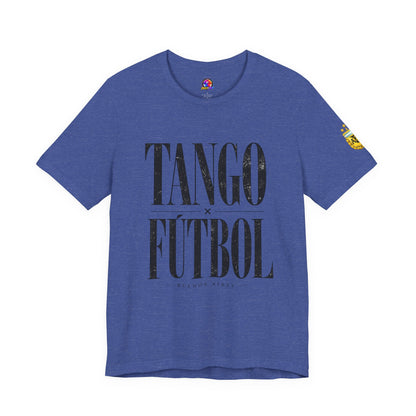 Argentina - Tango y Fútbol Graphic Tee - Bold Serif Soccer & Dance Shirt