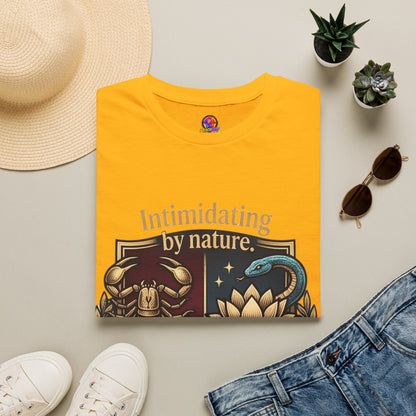 Intimidating by Nature T-Shirt — Scorpion & Snake Badge Design