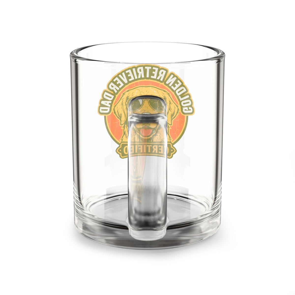 Funny Glass Mug Golden Retriever Dad Certified Glass Mug — 10oz Dog Lover Coffee Cup