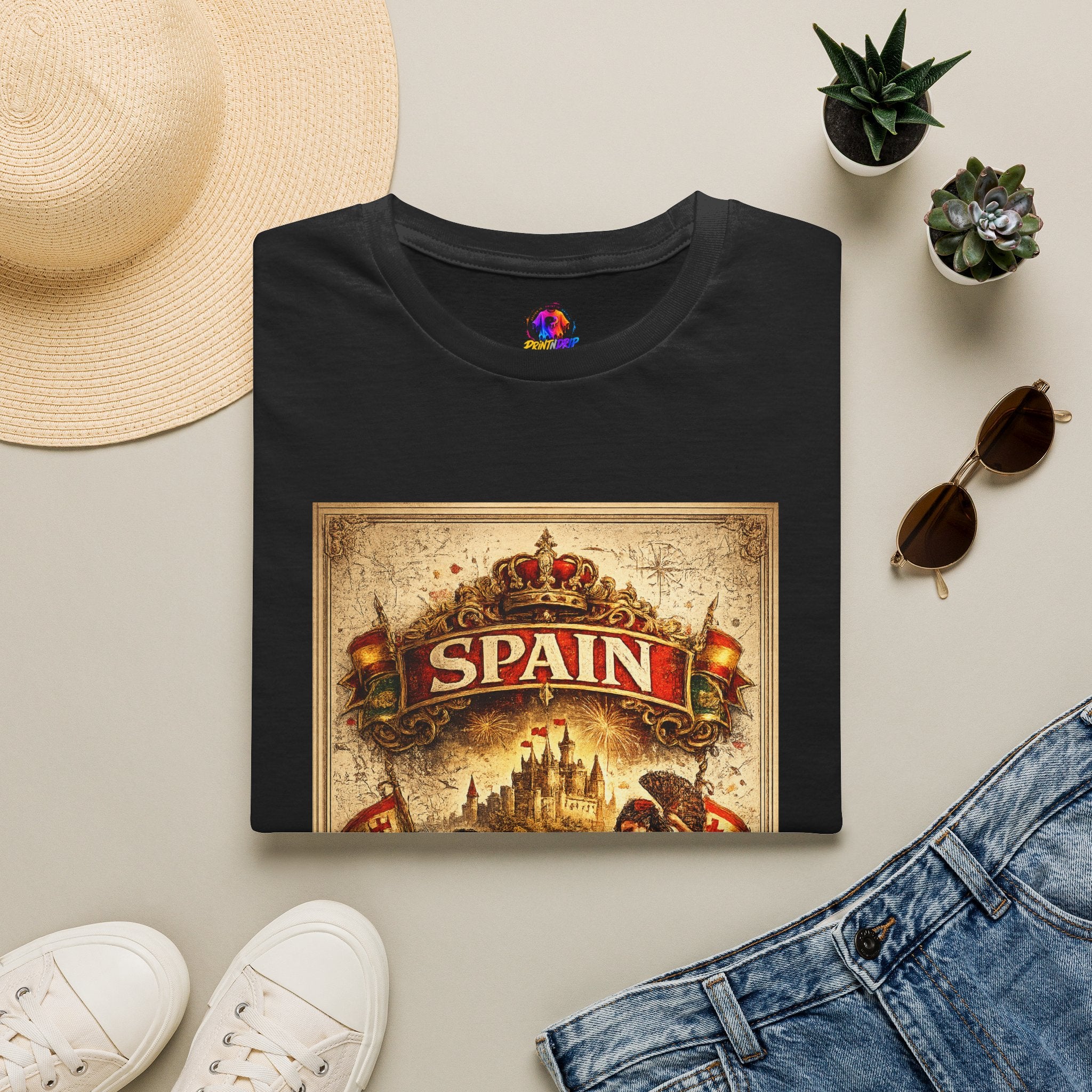 Spain Vintage Travel Graphic T‑Shirt — Retro Spanish Landmark Tee