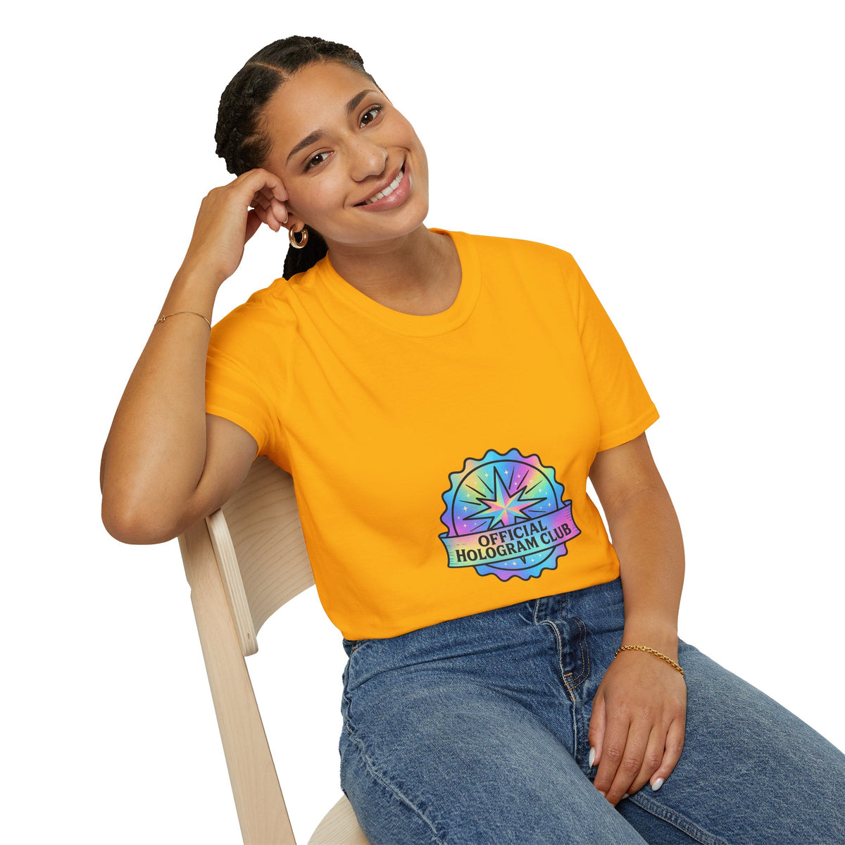 Official Hologram Club Rainbow Holographic T-Shirt - Trending Now - October 2026
