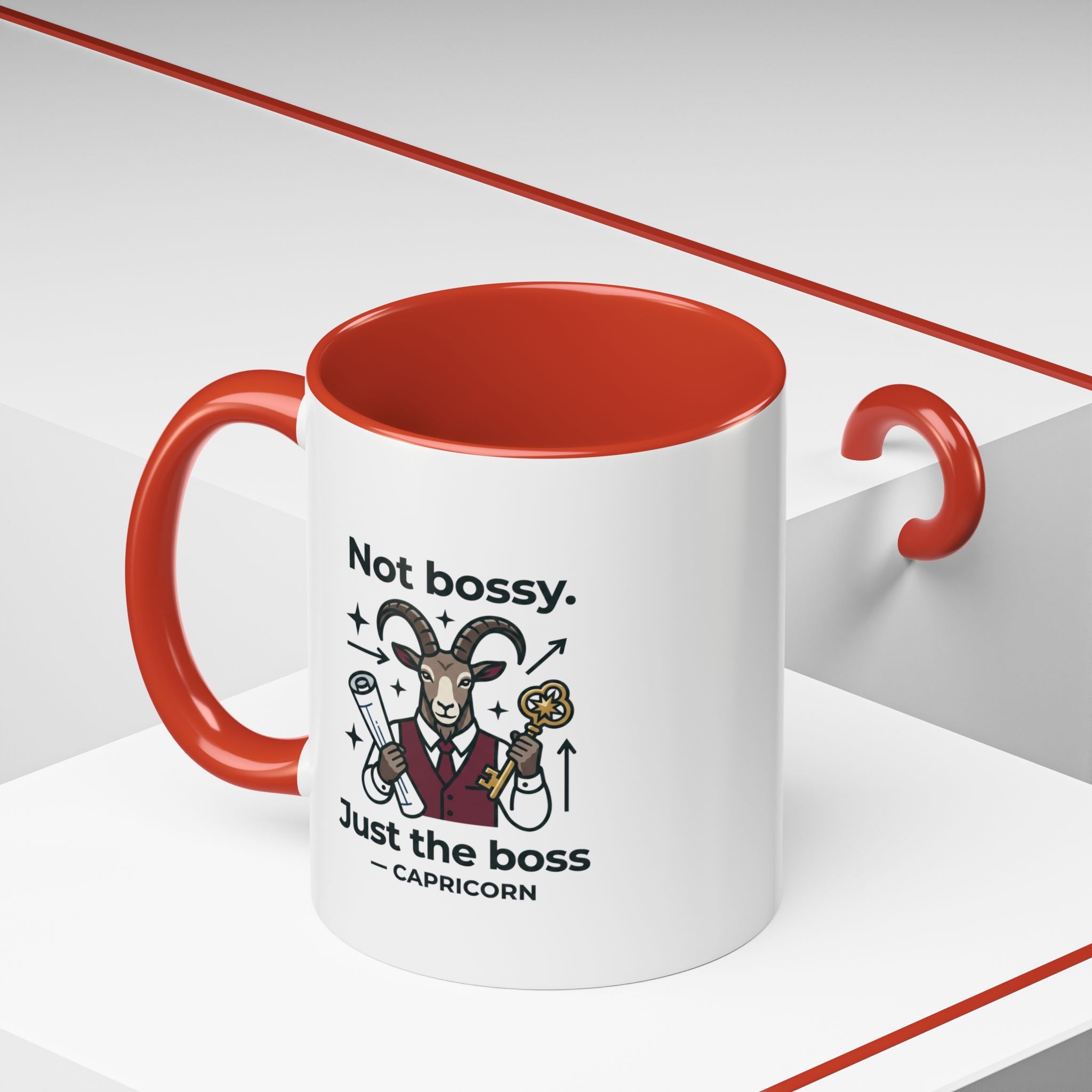 Capricorn Coffee Mug — "Not Bossy, Just the Boss" Zodiac Accent Mug (11/15oz)