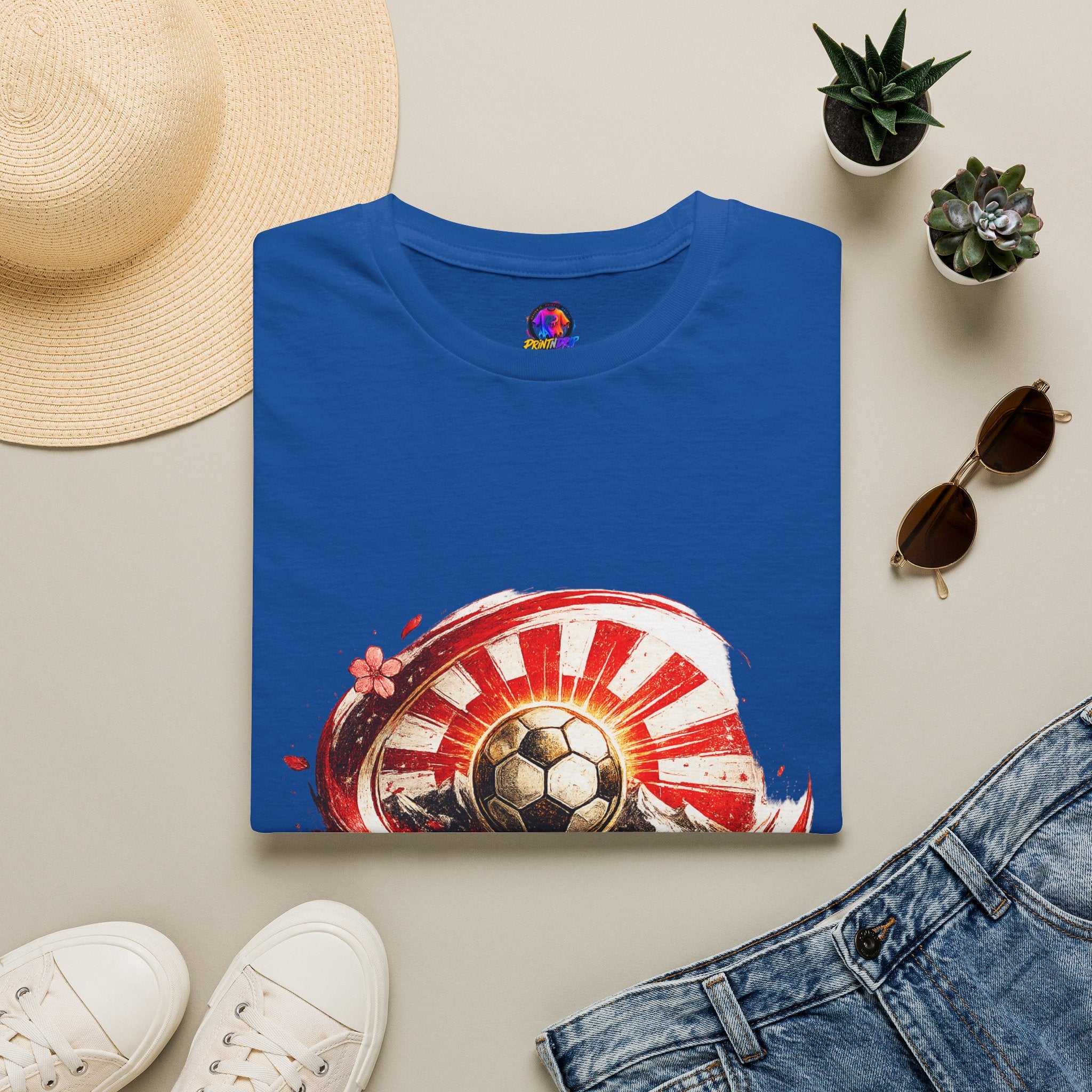 Japan Soccer T‑Shirt — Rising Sun Football Graphic