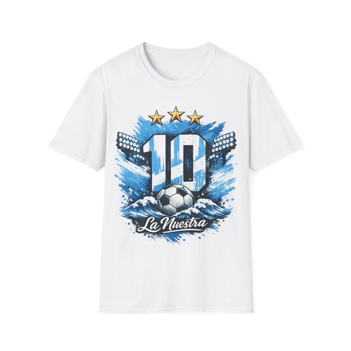 Argentina Soccer Fan T-Shirt — 'La Nuestra' #10 Jersey Design