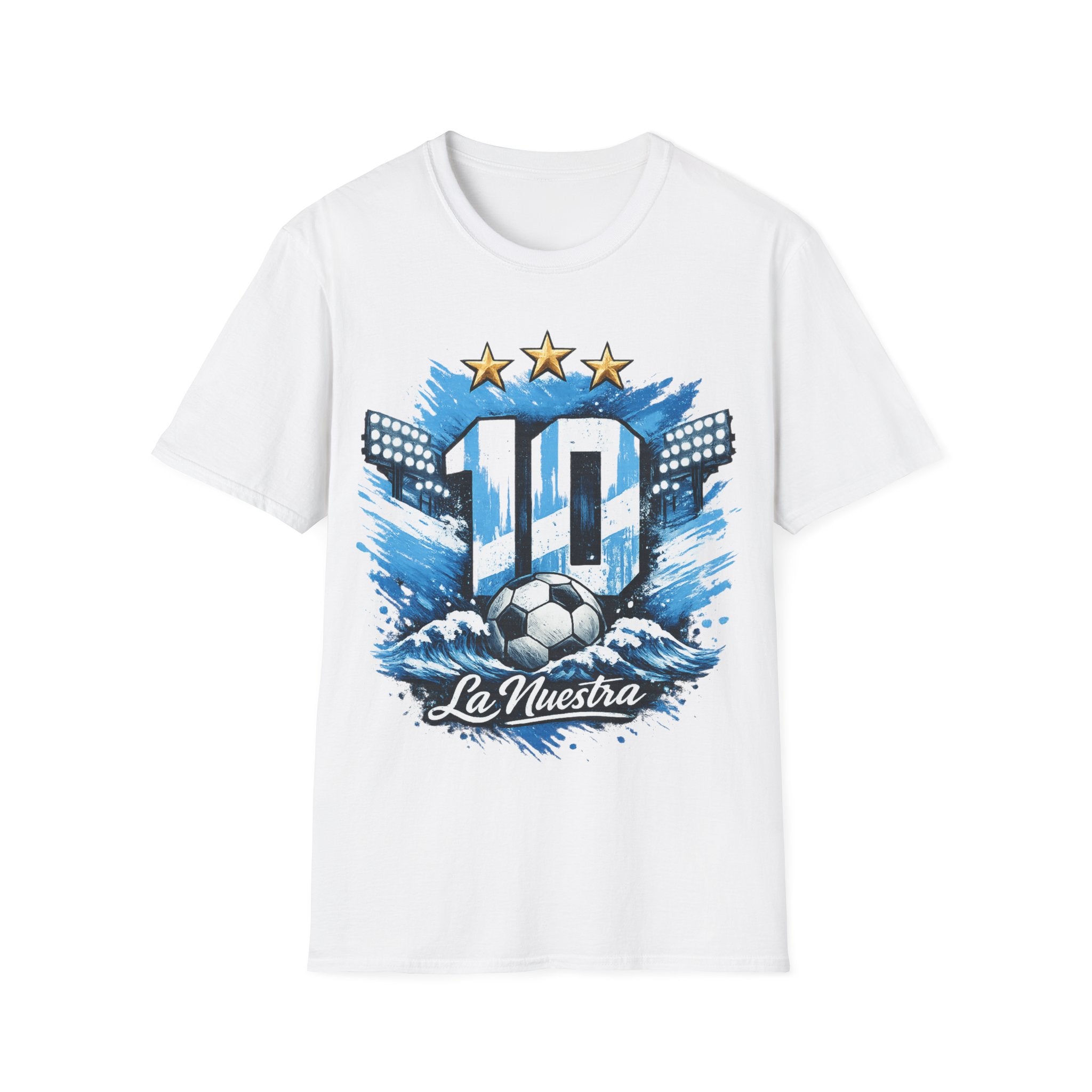 Argentina Soccer Fan T-Shirt — 'La Nuestra' #10 Jersey Design