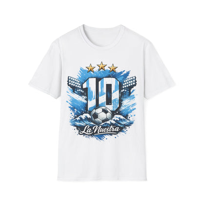 Argentina Soccer Fan T-Shirt — 'La Nuestra' #10 Jersey Design