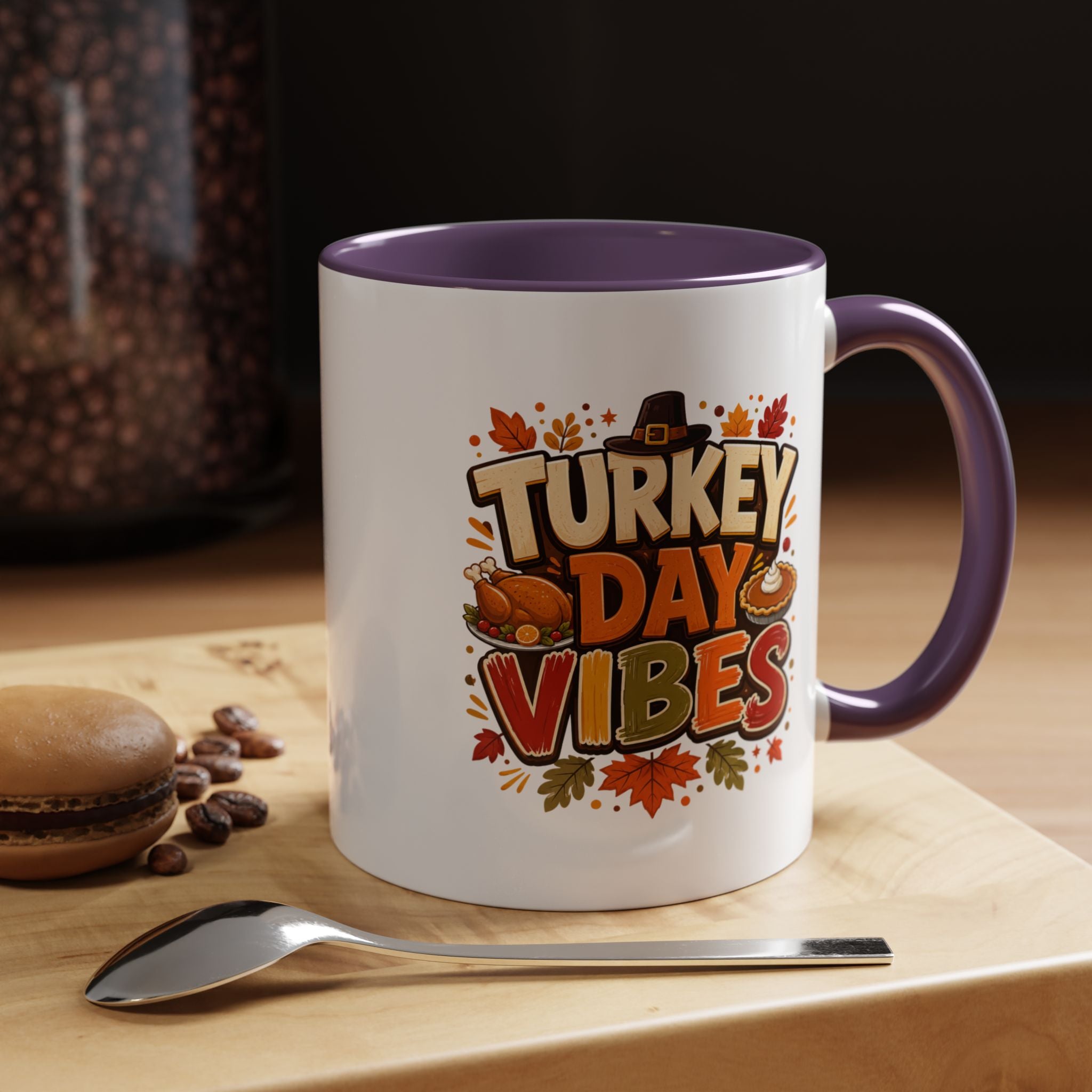 Thanksgiving Mug Turkey Day Vibes Accent Mug — Thanksgiving Coffee Cup