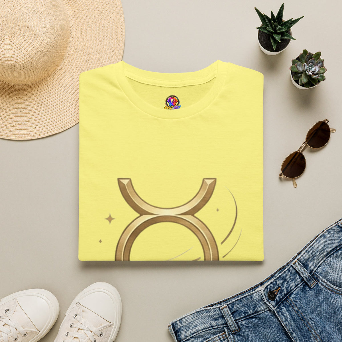 Virgo Zodiac  Mercury Astrology T-Shirt — Gold  Symbol Zodiac Tee