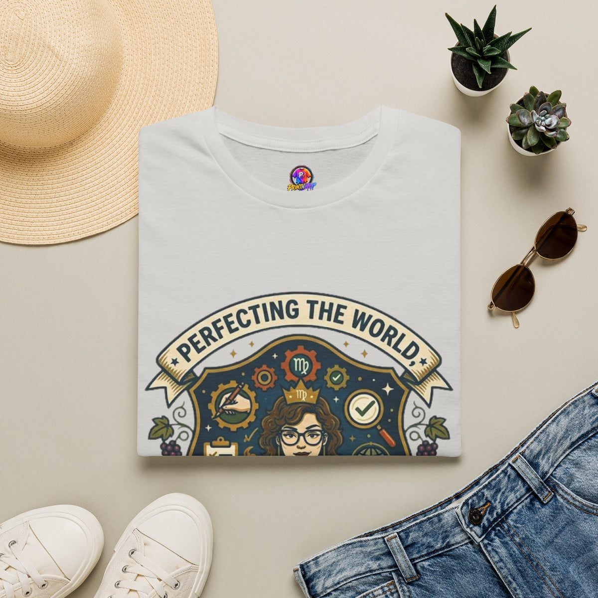 Virgo T‑Shirt — "Perfecting the World One Correction at a Time" Zodiac Tee