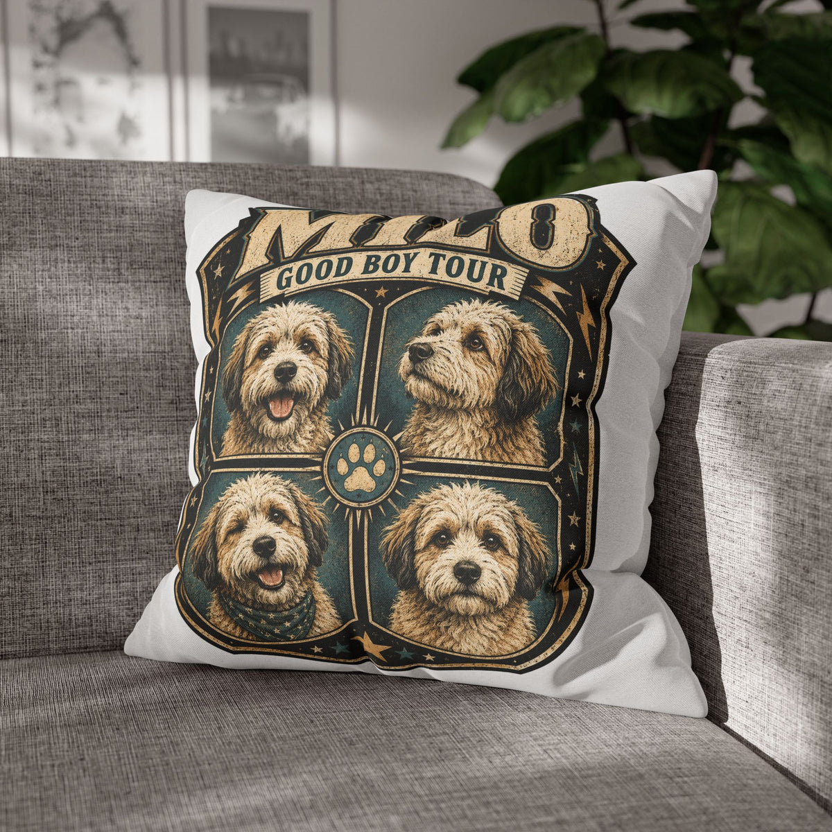 Milo "Good Boy Tour" Decorative Pillowcase Milo Bailey Dog Dad Mom