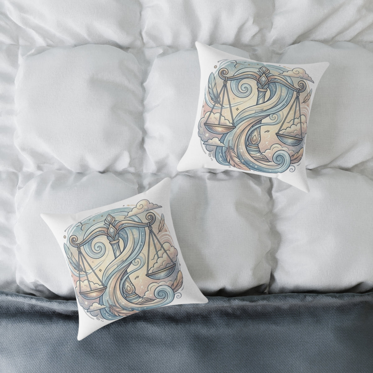 Libra Balance Zodiac Square Poly Canvas Pillow