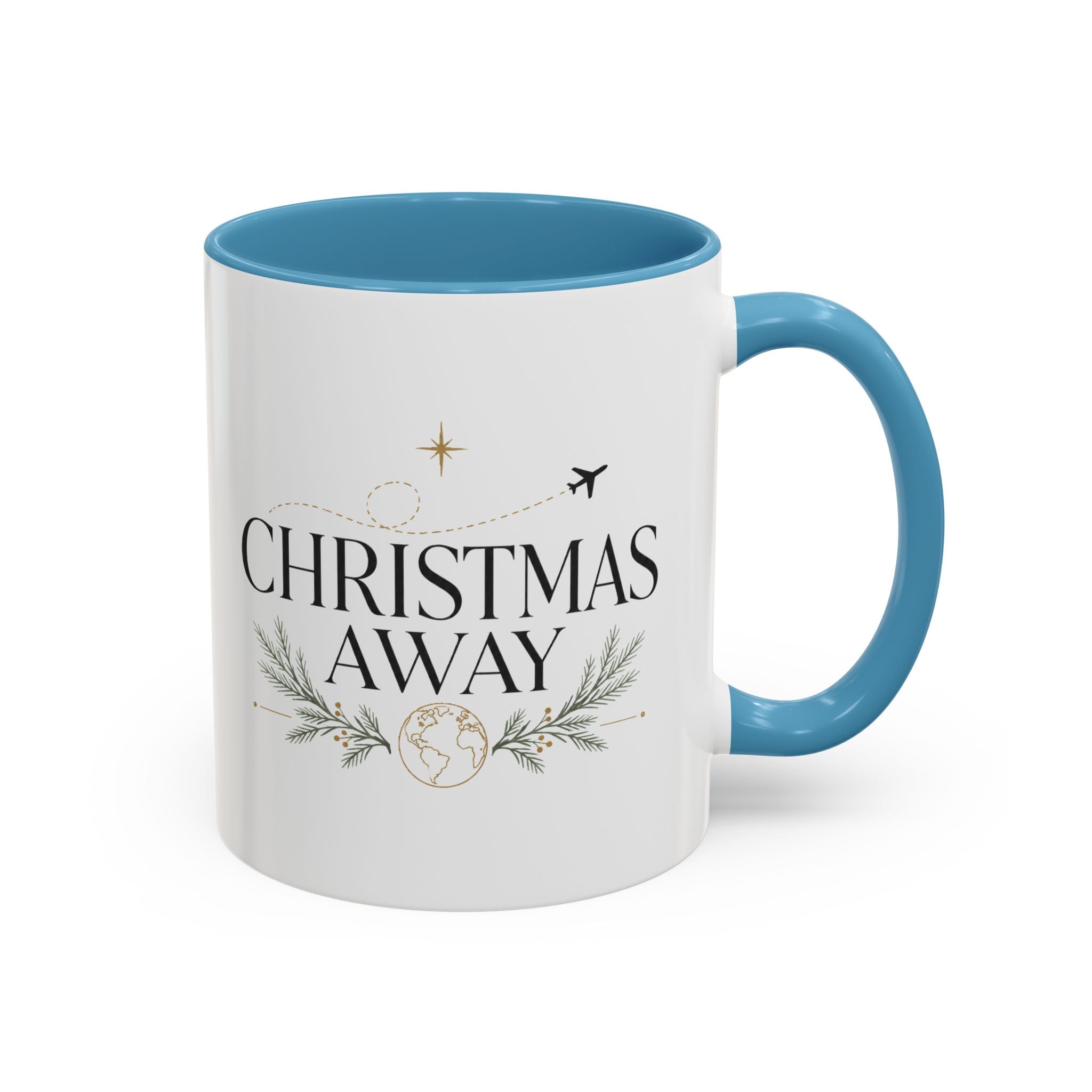 Christmas Away Accent Coffee Mug — Holiday Travel Coffee Cup