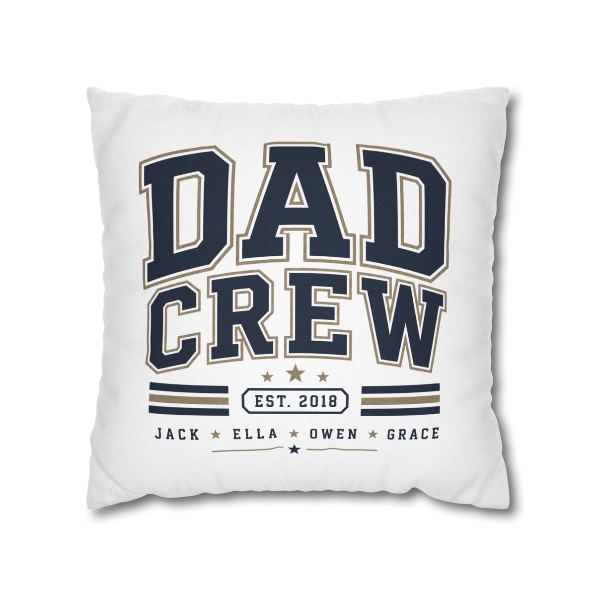 Dad Crew Decorative Pillowcase Milo Bailey Dog Dad Mom – Personalized Family Name Accent