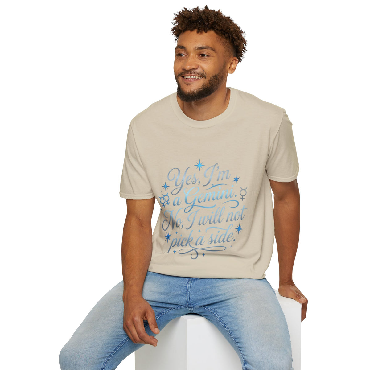 Yes, I'm a Gemini T-Shirt — Funny Zodiac Astrology Tee (“No, I will not pick a side”)