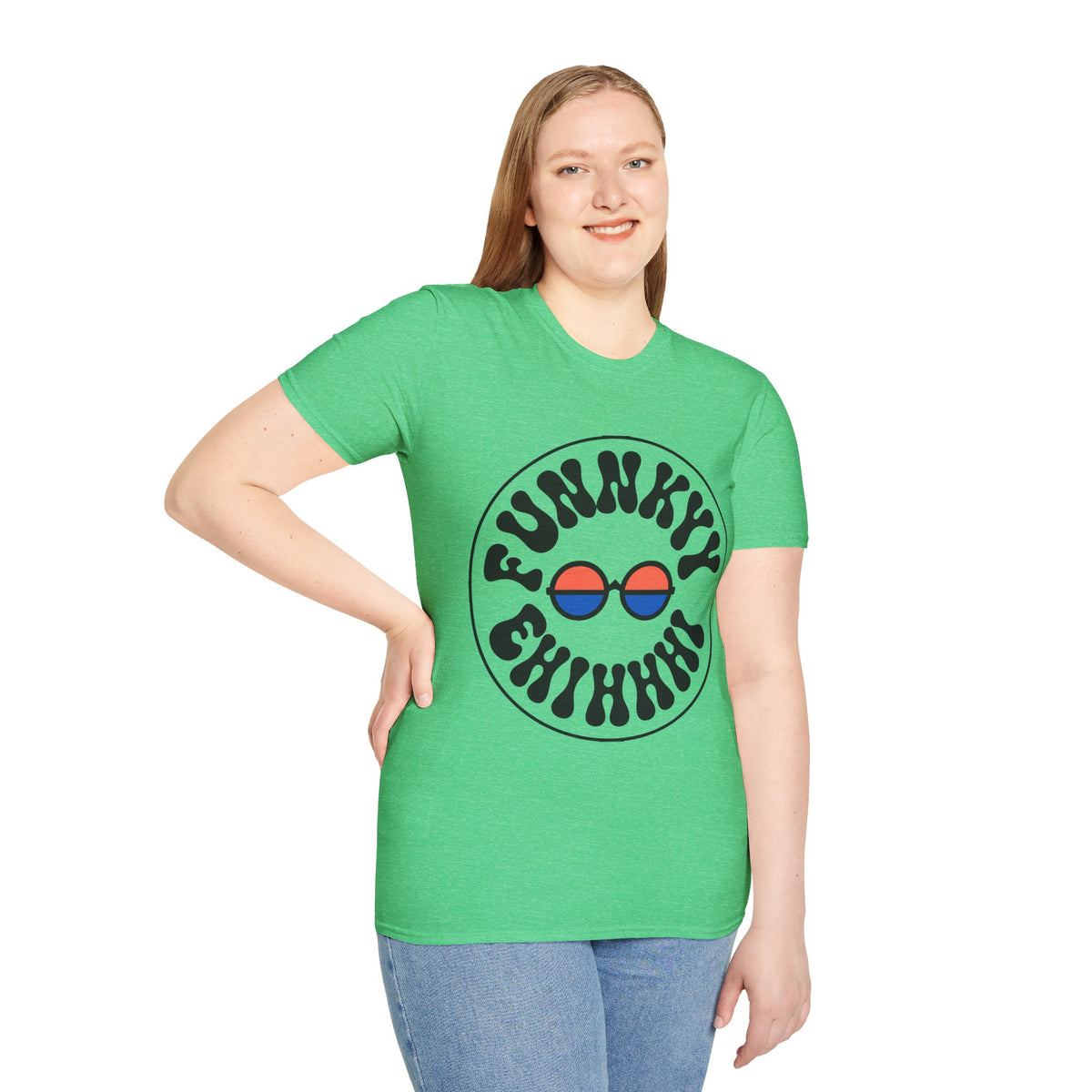 Funky Circle Graphic T-Shirt — Retro Smiley Sunglasses Tee - Trending Now - August 2026