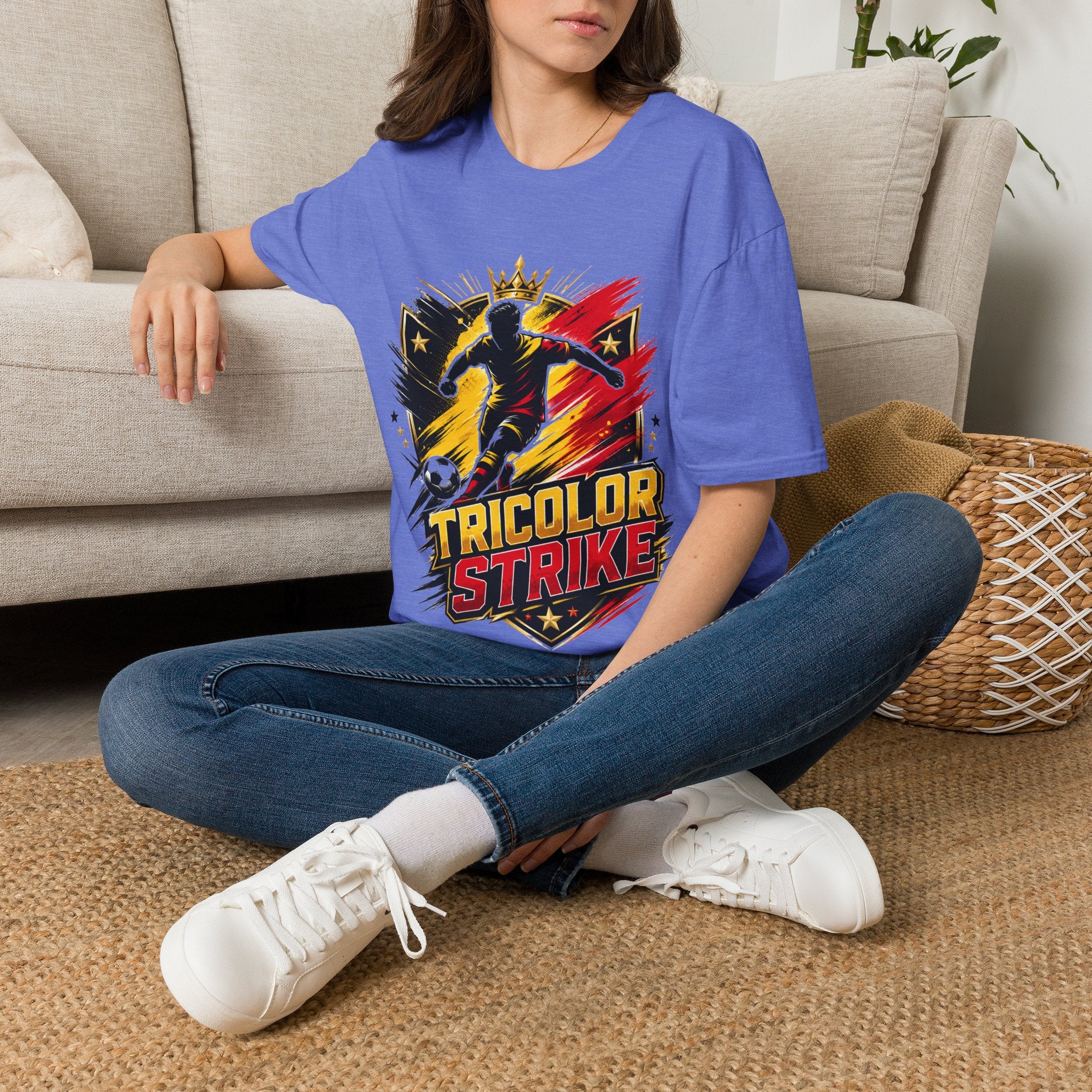 Belgium Soccer T-Shirt — 'Tricolor Strike' Graphic Jersey Tee