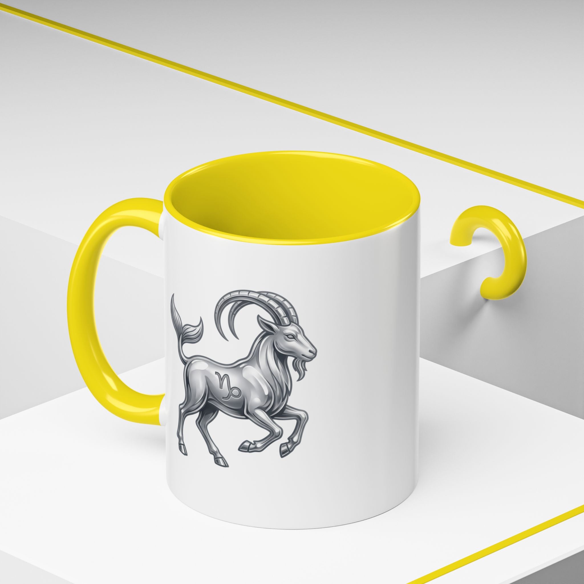 Capricorn Zodiac Accent Coffee Mug — Capricorn Goat Horoscope Gift