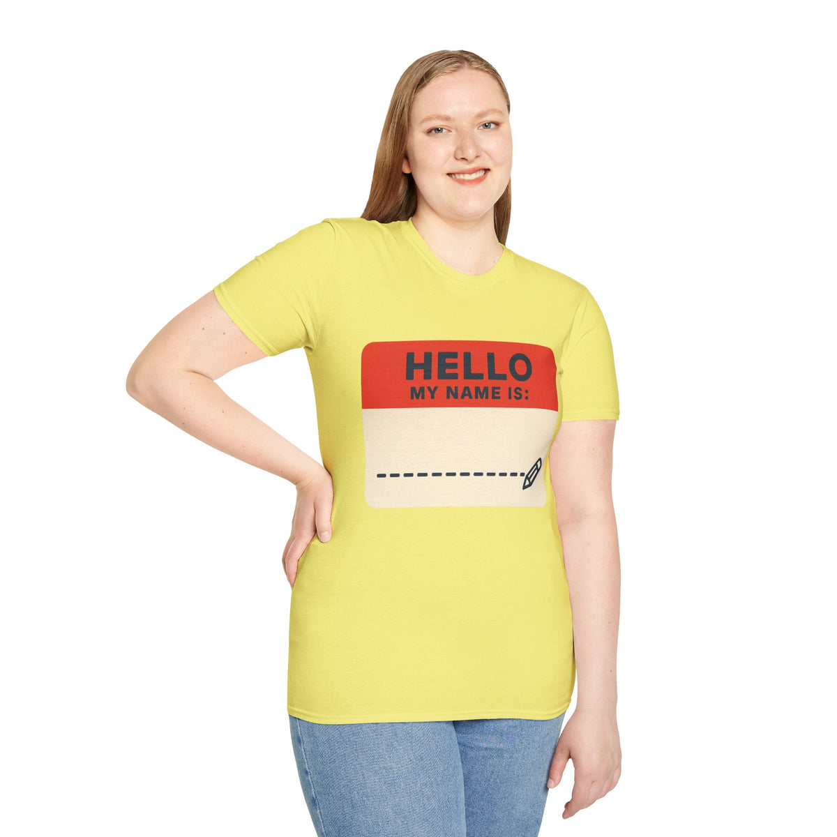Hello My Name Is Name Tag T-Shirt — Funny Novelty Graphic Tee - Trending Now - August 2026