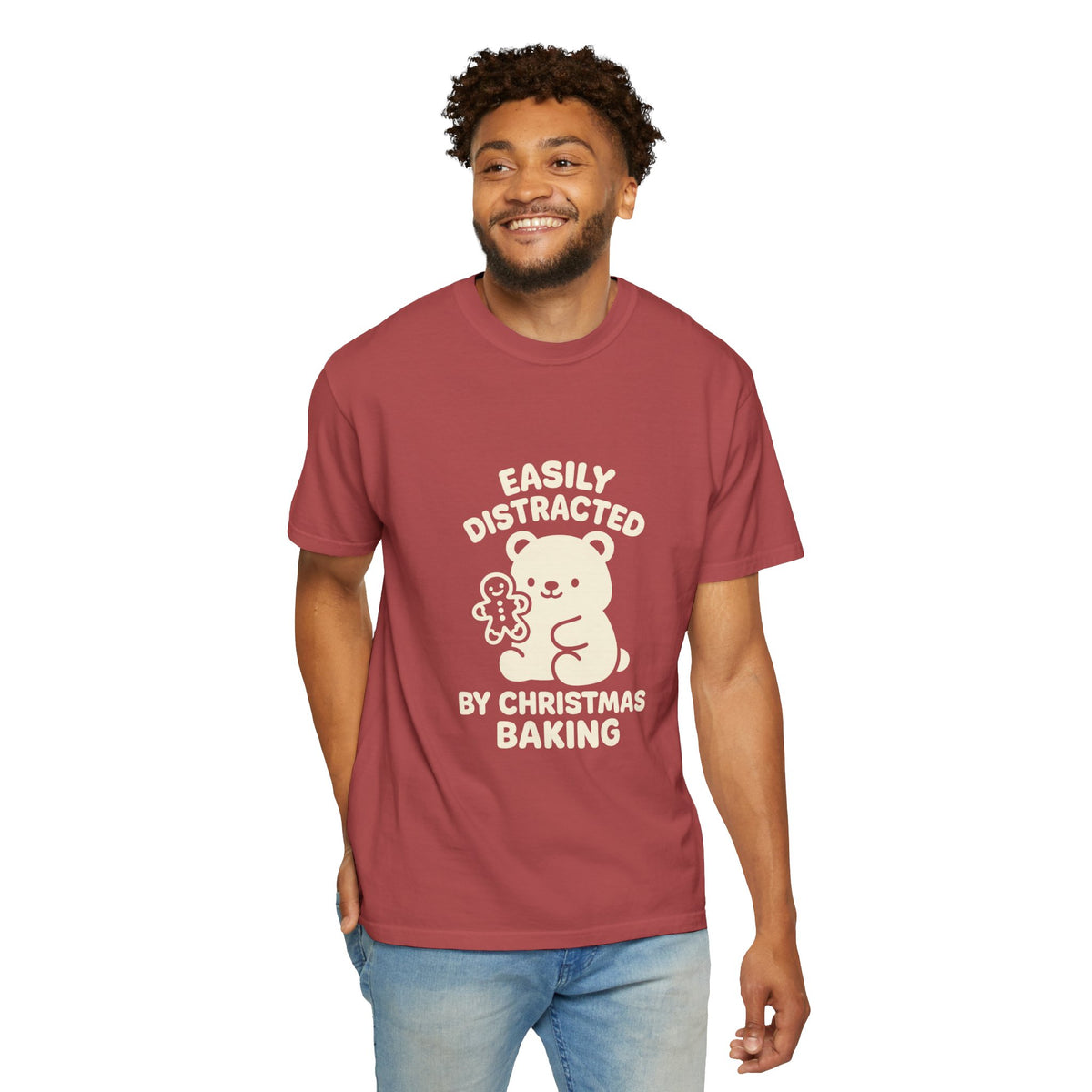 T-Shirt — "Easily Distracted by Christmas Baking" Cute Bear Holiday Tee- Trending Now - October 2026