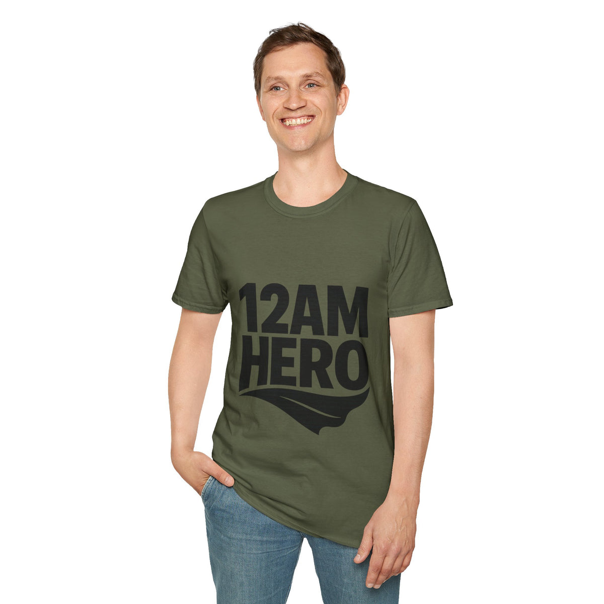 "12AM Hero" Retro Night Shift Graphic Tee - Funny Healthcare Nurse Slogan White T-Shirt - Trending Now - September 2026