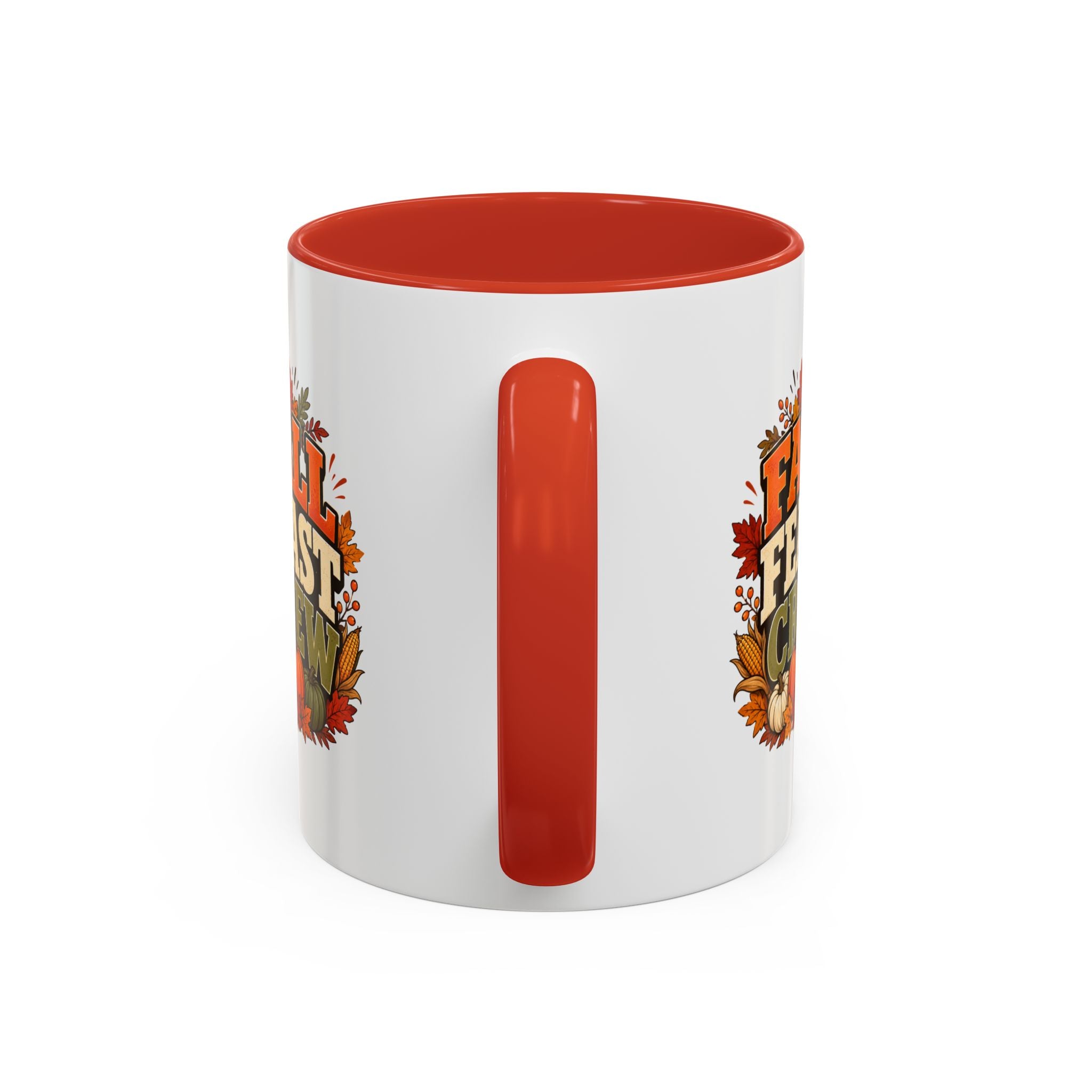 Thanksgiving Mug Fall Feast Crew Coffee Mug — Autumn Pumpkin & Leaves Accent Mug