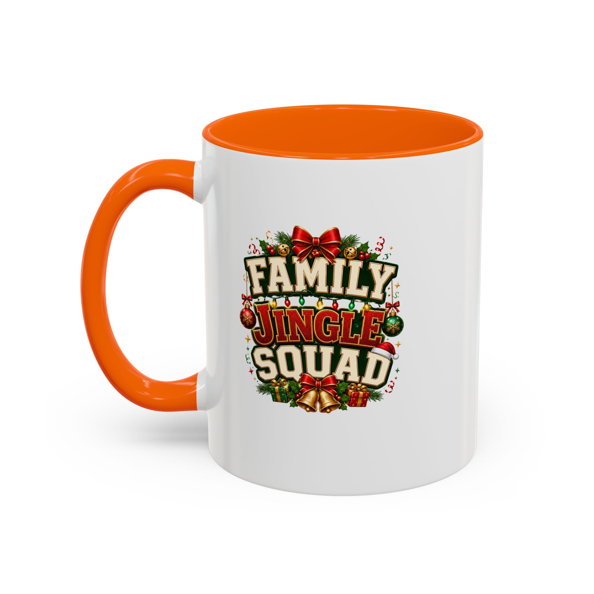 Family Jingle Squad Accent Coffee Mug — Christmas Holiday Coffee Cup