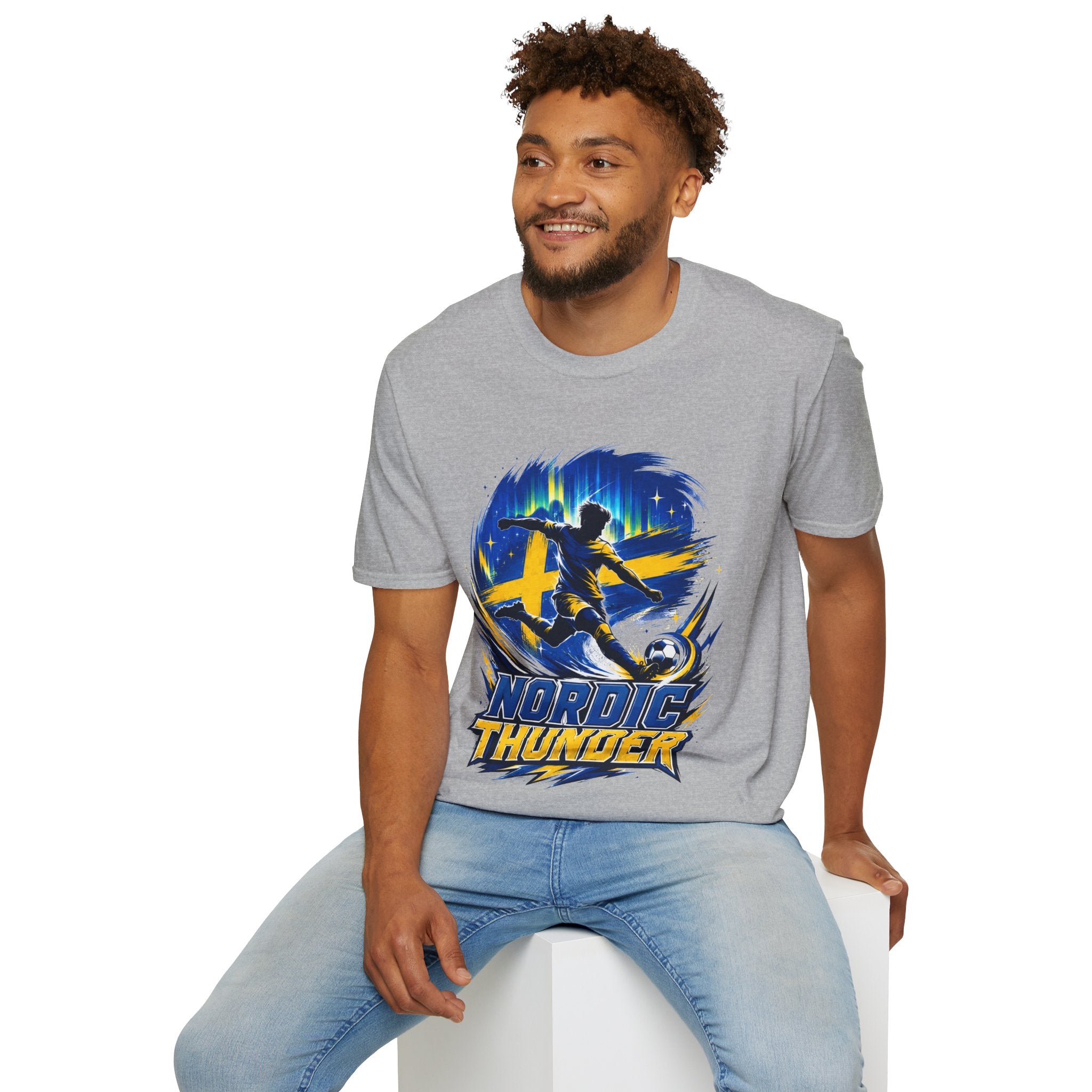 Sweden Nordic Thunder Soccer T-Shirt — Sweden Football Fan Tee