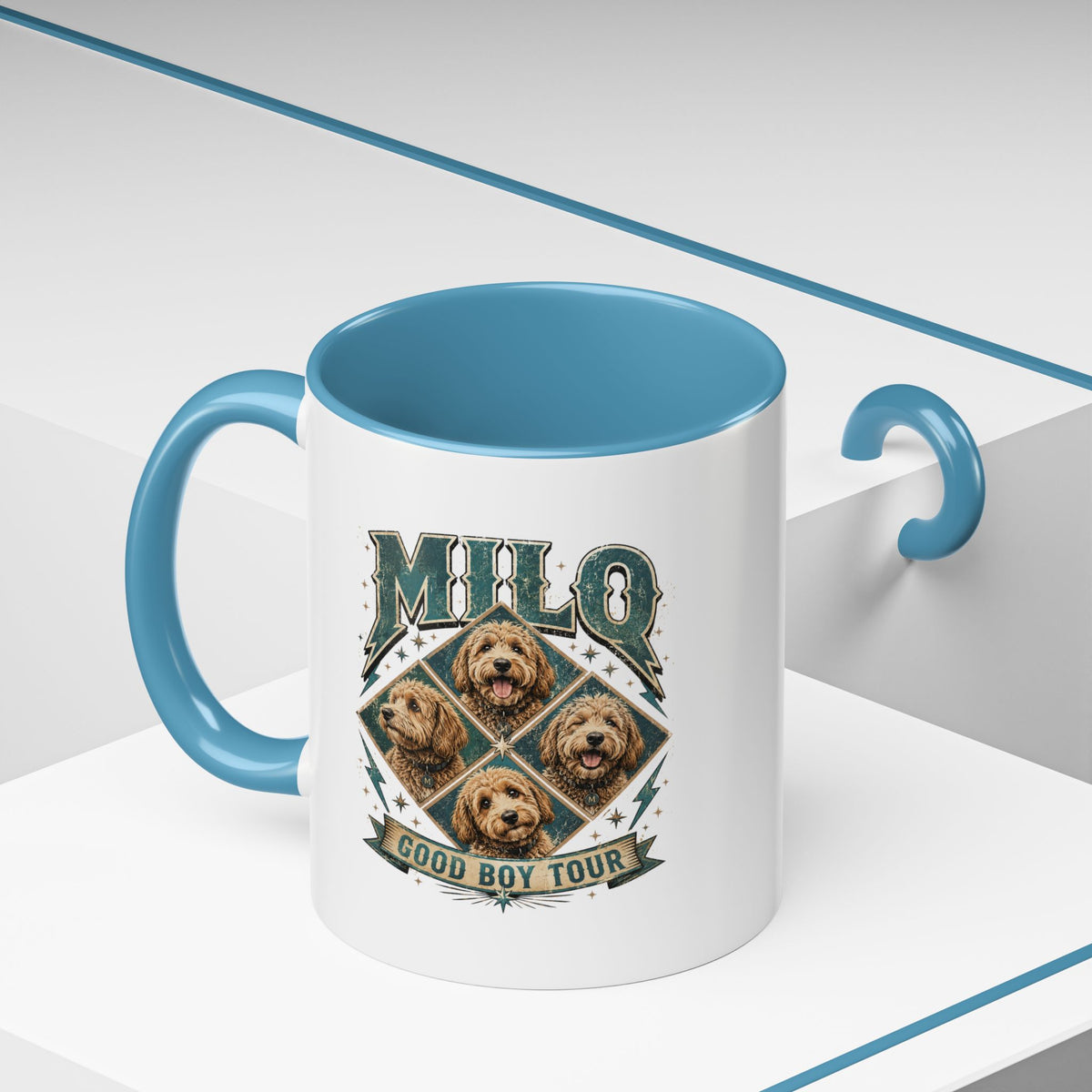 Milo Bailey Dog Dad Mom Good Boy Tour Accent Coffee Mug – Milo Dog Portraits
