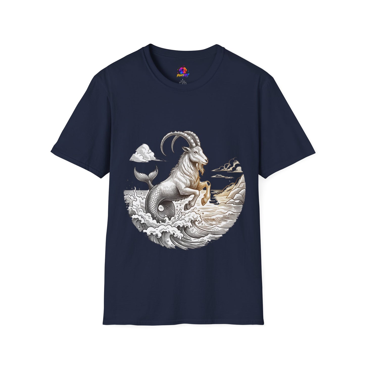 Capricorn Goat-Mermaid T-Shirt — Mythical Sea Goat Zodiac Tee