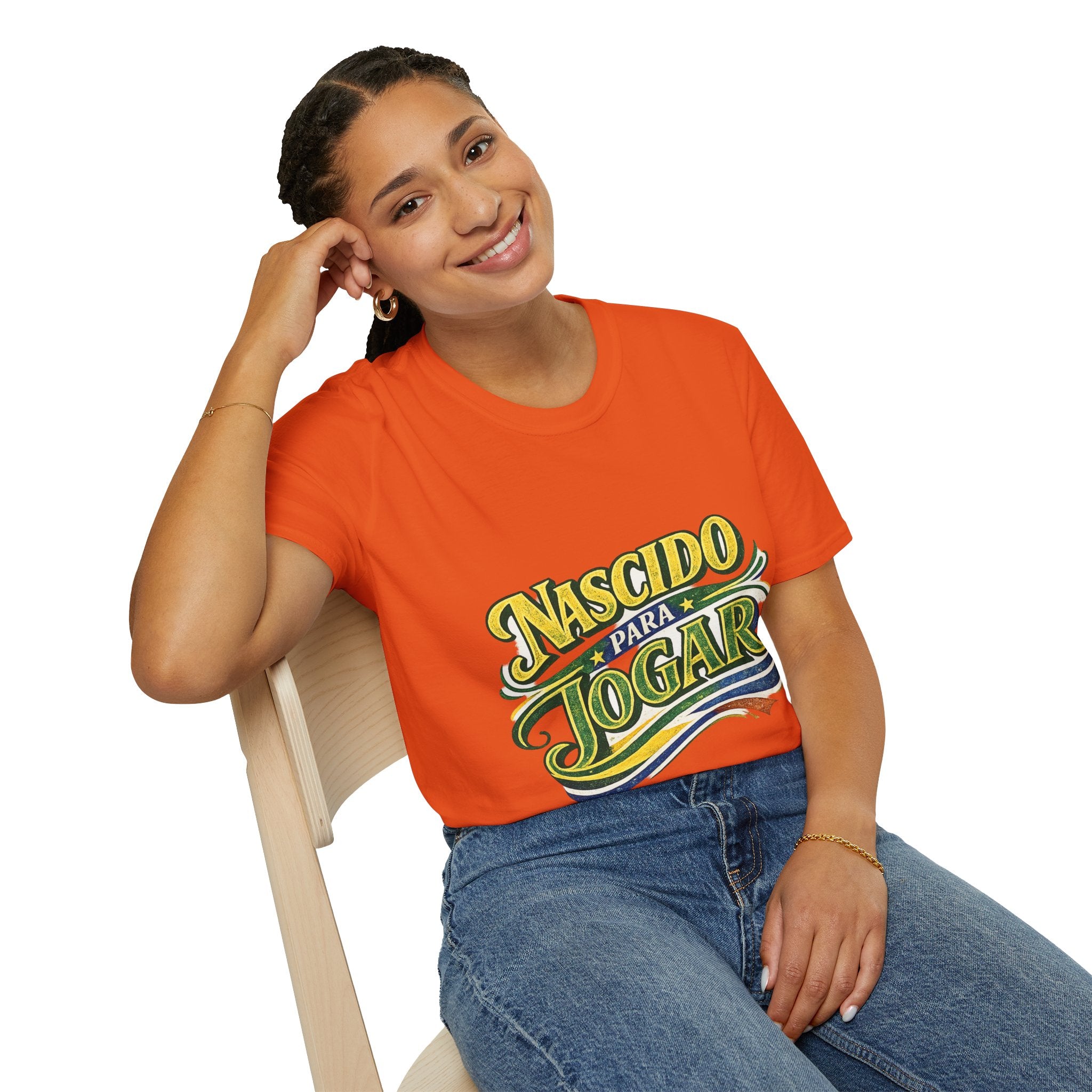 Brazil T‑Shirt — Nascido Para Jogar Vintage Brazilian Soccer Graphic Tee