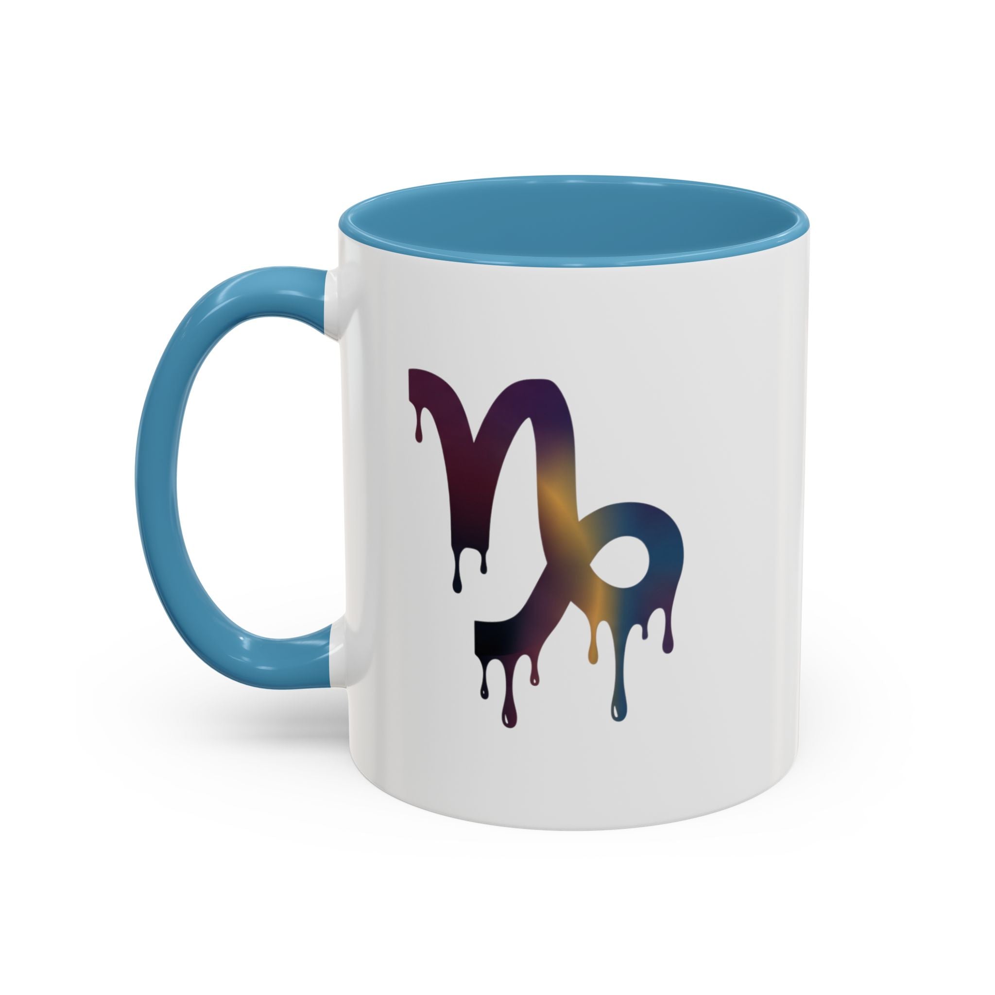 Capricorn Drip Accent Coffee Mug — Zodiac Symbol Gradient