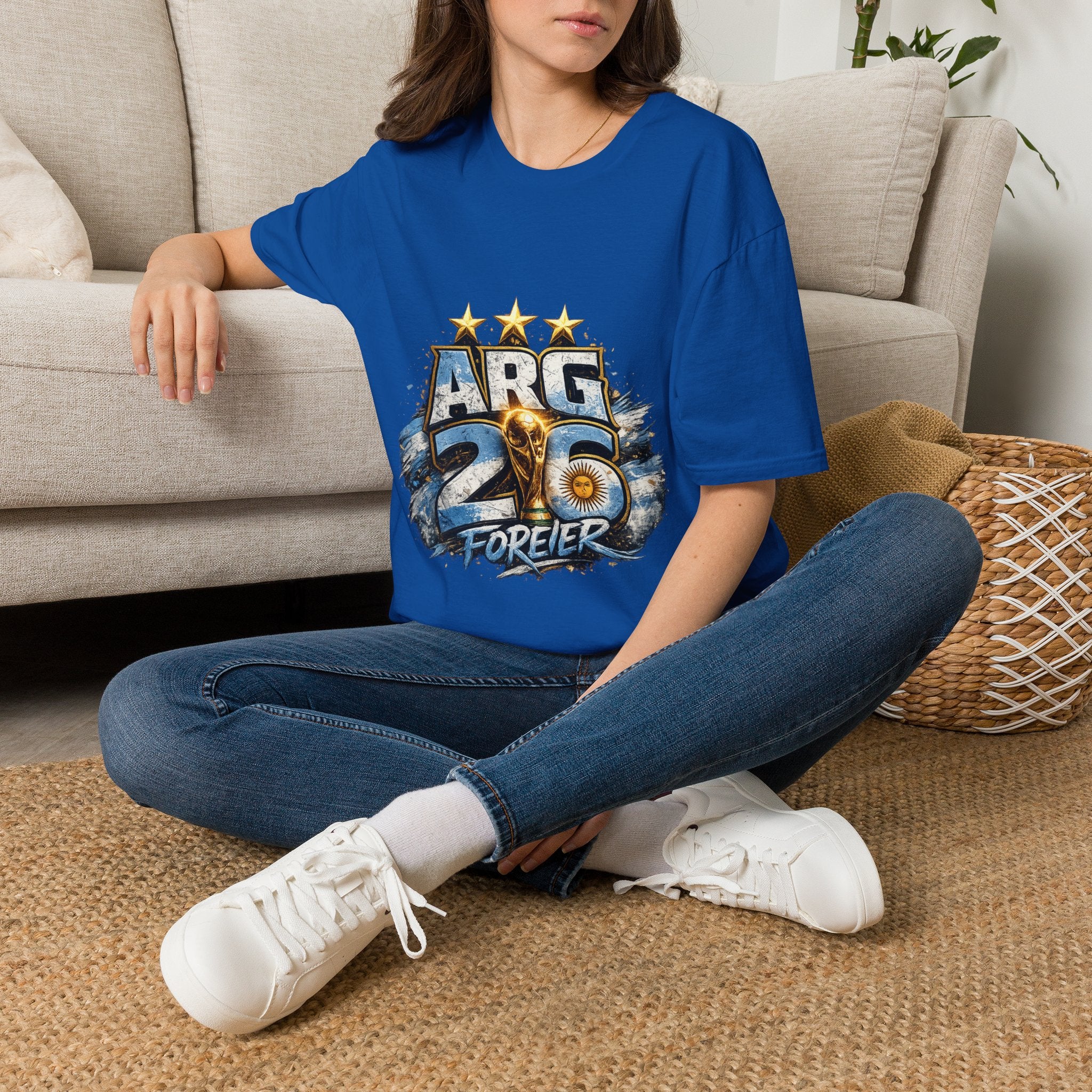 Argentina 26 Forever T‑Shirt — ARG Soccer World Cup 3‑Star Fan Tee