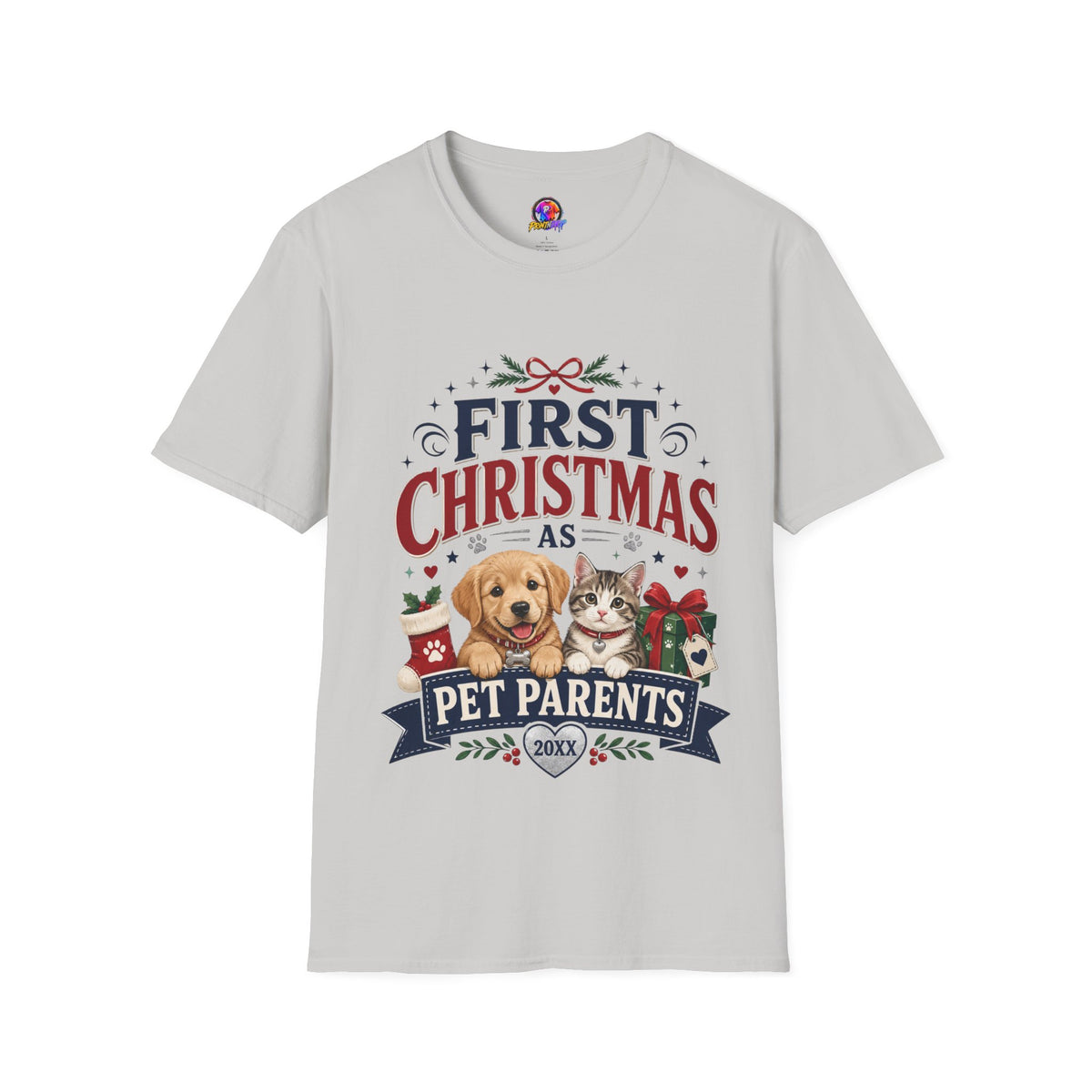 T-Shirt — "First Christmas as Pet Parents" Holiday Tee