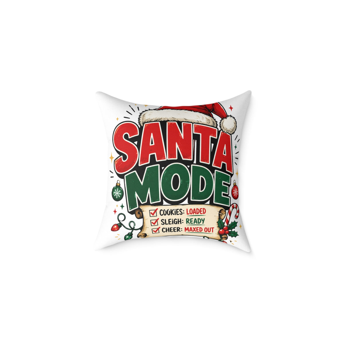 Christmas Santa Mode Holiday Throw Pillow – Festive Christmas Decorative Cushion