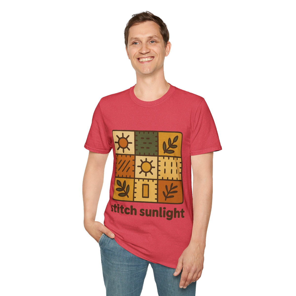 T-Shirt — Rustic Sunflower Patchwork “Catch Sunlight” Graphic Tee - Trending Now - September 2026