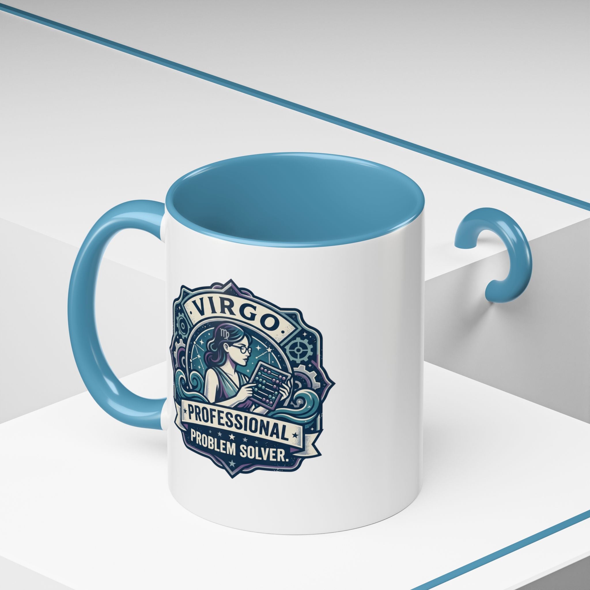 Virgo 'Professional Problem Solver' Accent Coffee Mug — Zodiac Astrology Gift