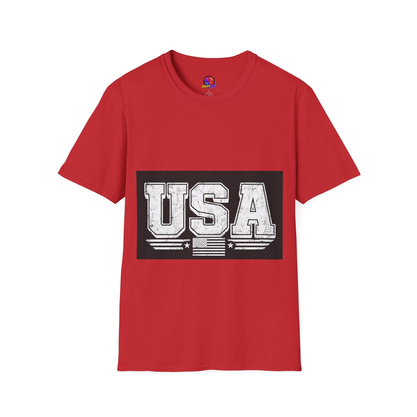 USA Vintage Block T-Shirt — Patriotic Americana Graphic Tee