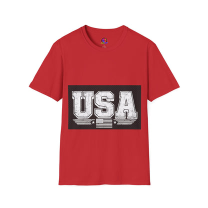 USA Vintage Block T-Shirt — Patriotic Americana Graphic Tee