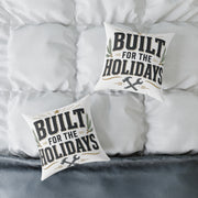 Christmas Built for the Holidays Pillow - Rustic Holiday Home Decor Cushion