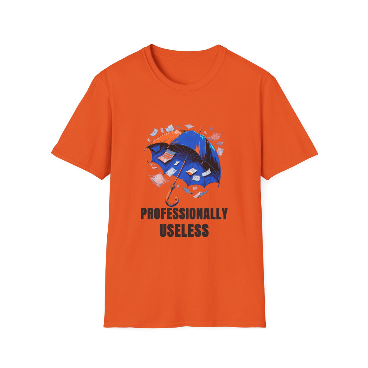 Professionally Useless T-Shirt — Illustrated Umbrella Graphic - Trending Now - August 2026