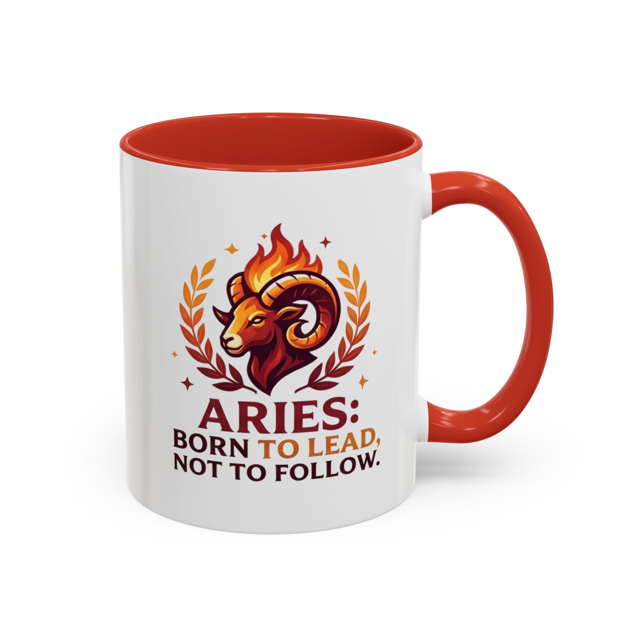 Aries Coffee Mug — "Aries: Born to Lead, Not to Follow" Zodiac Astrology Gift