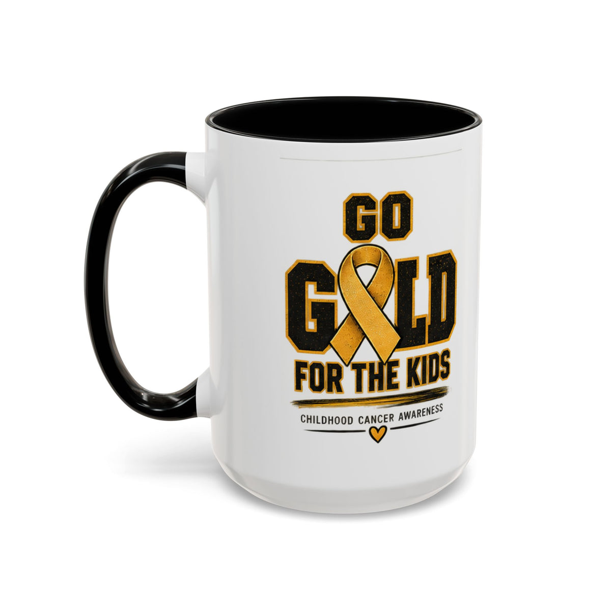 Go Gold For The Kids Accent Coffee Mug — Childhood Cancer Awareness 11/15oz
