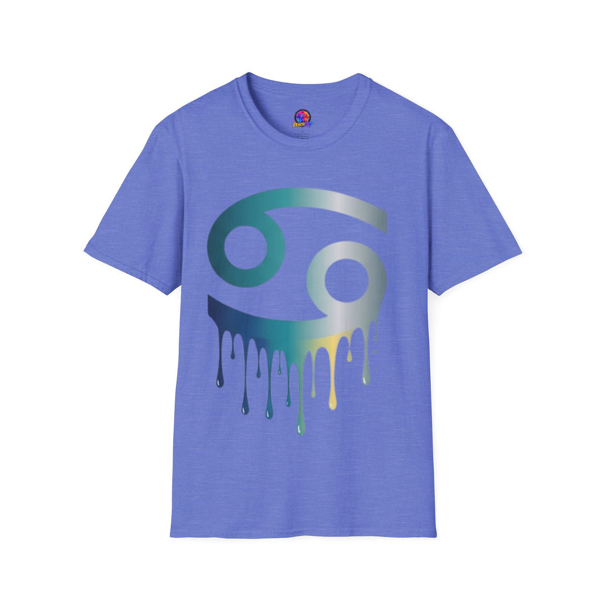 Cancer Zodiac T‑Shirt — Dripping Gradient Astrology Tee (Cancer Symbol)