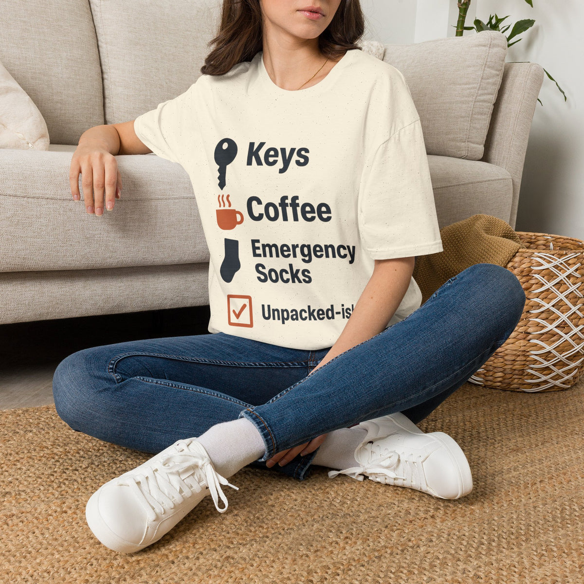 Keys, Coffee, Phone, Wallet Checklist T-Shirt — Minimal Daily Essentials Graphic Tee - Trending Now - August 2026