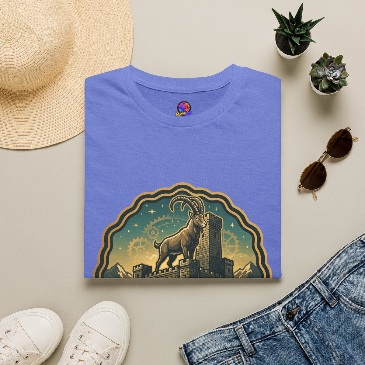 Silent Moves, Loud Results Goat Graphic Tee — Motivational Mountain Goat Shirt