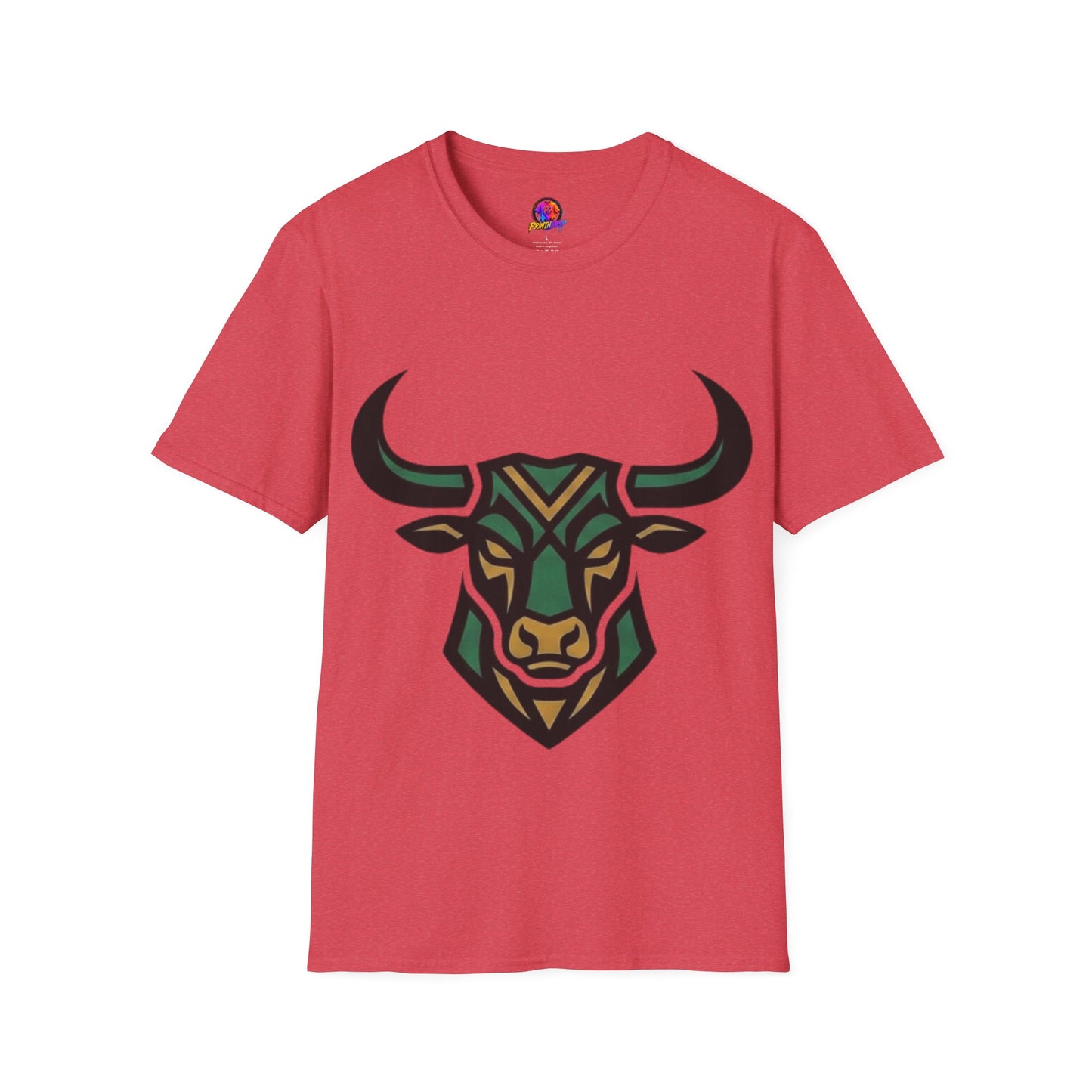 Bull Head Graphic T-Shirt — Tribal Geometric Rodeo Tee