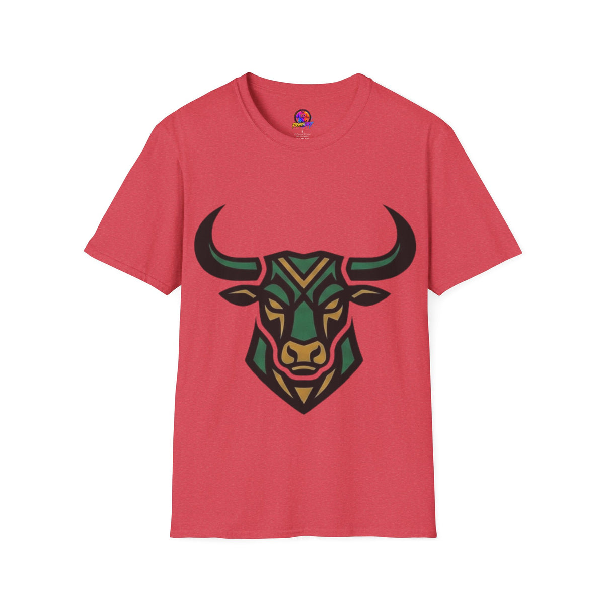 Bull Head Graphic T-Shirt — Tribal Geometric Rodeo Tee