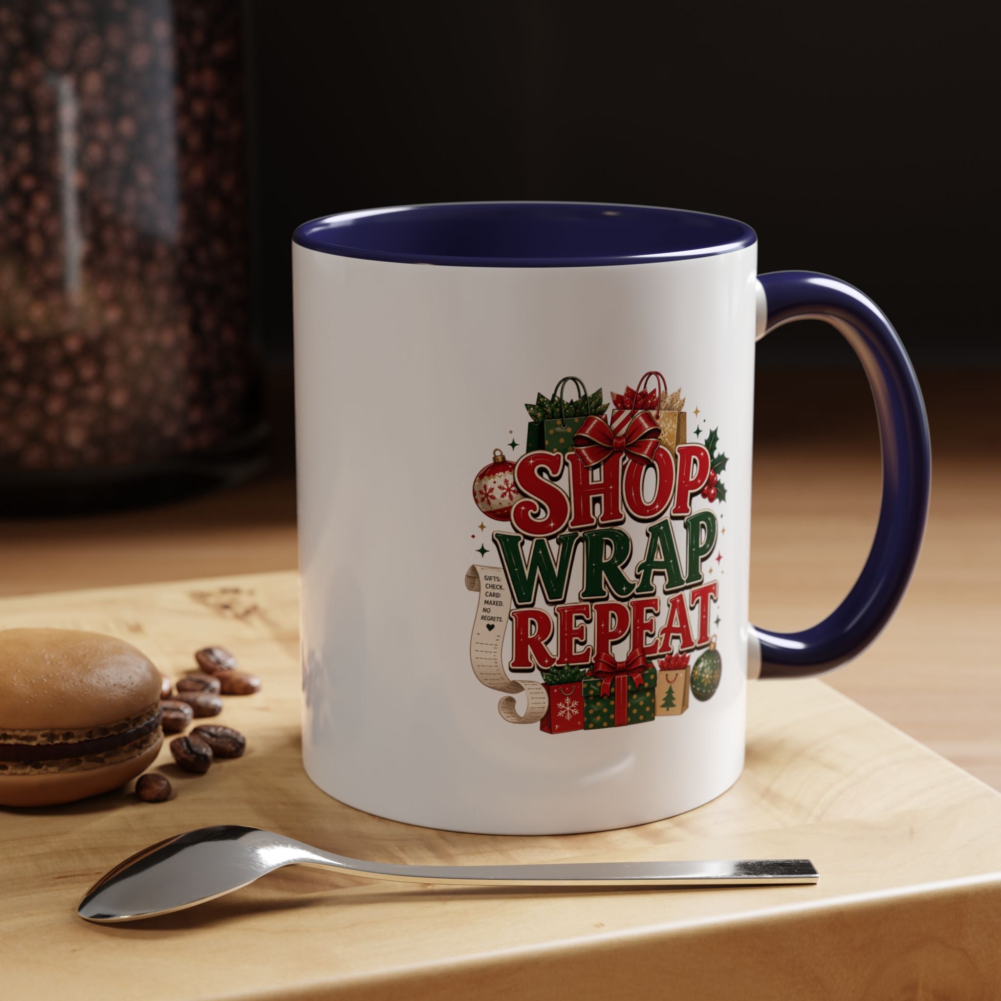 Shop Wrap Repeat Christmas Accent Coffee Mug