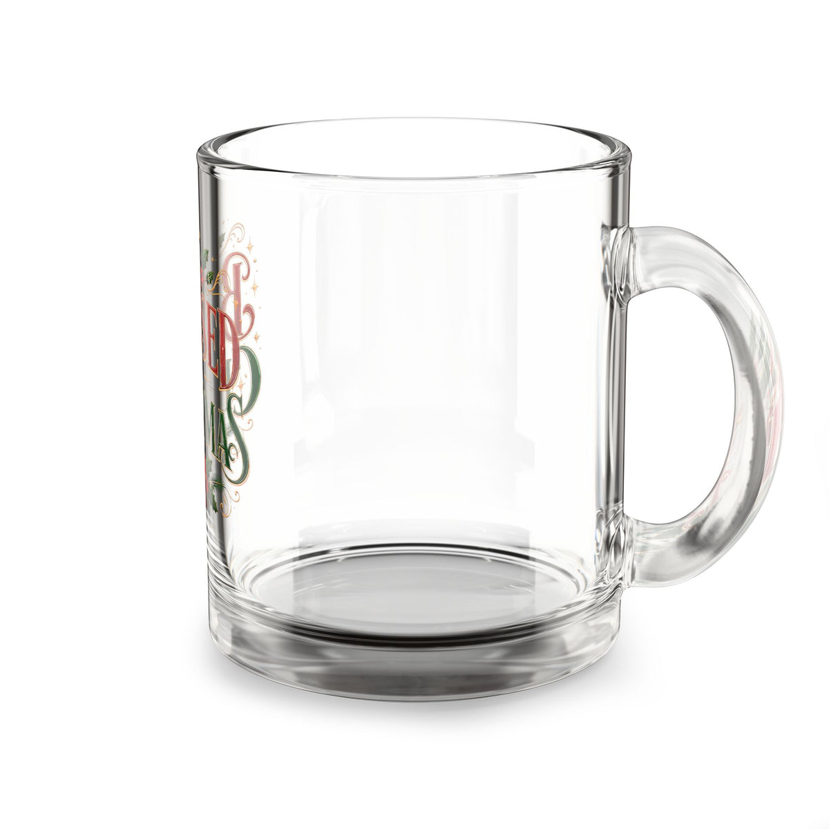 Christmas Glass Mug 10 oz Glass Mug — "Blessed This Christmas" Holiday Coffee Mug (10 oz)