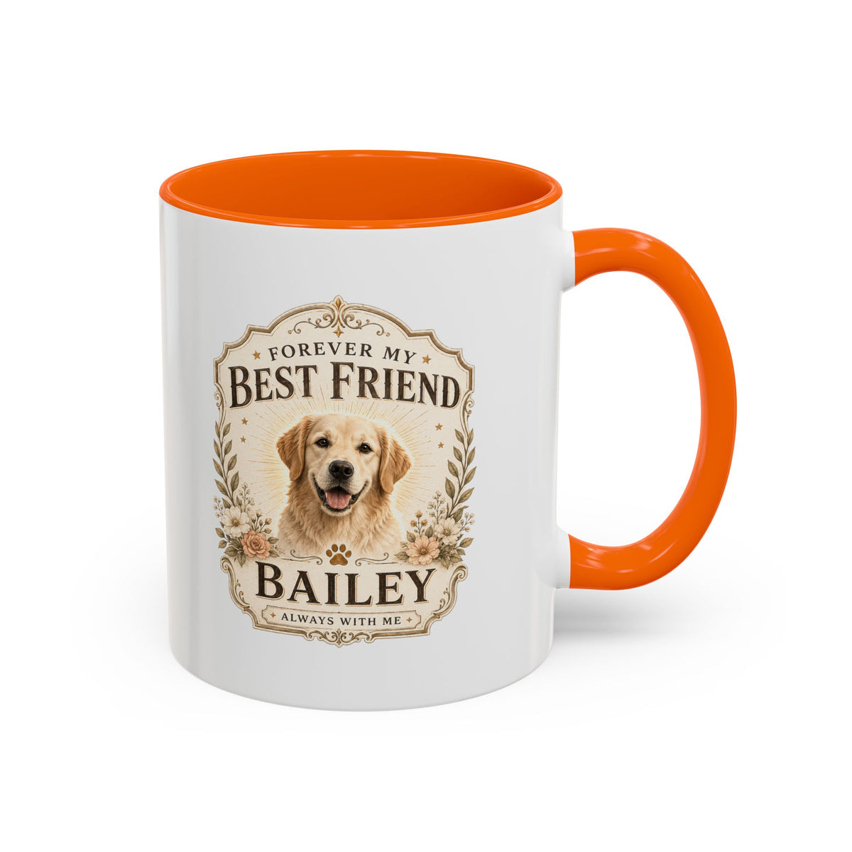 Milo Bailey Dog Dad Mom Forever My Best Friend Dog Coffee Mug — Personalized Pet Name Accent Mug